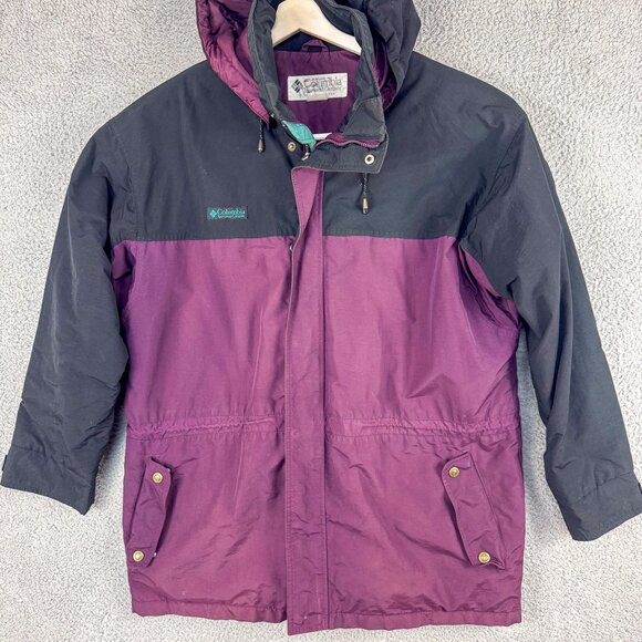 VTG Columbia‎ Jacket Mens XXL Purple Black Cornice Full Zip Parka Ski Snowboard - Picture 1 of 10